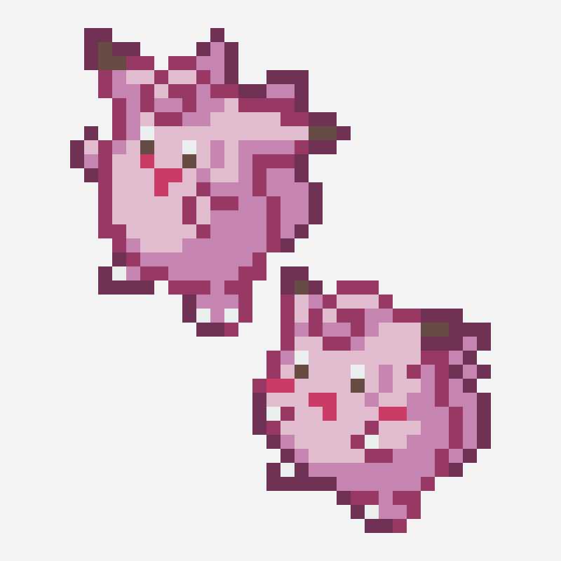 Clefairy + Clefable kandi bead pattern, 30×36 grid