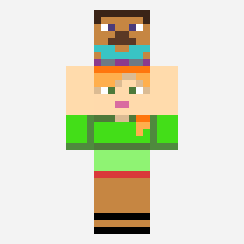 ヤマコウ minecraft skin pattern, 64×64 grid
