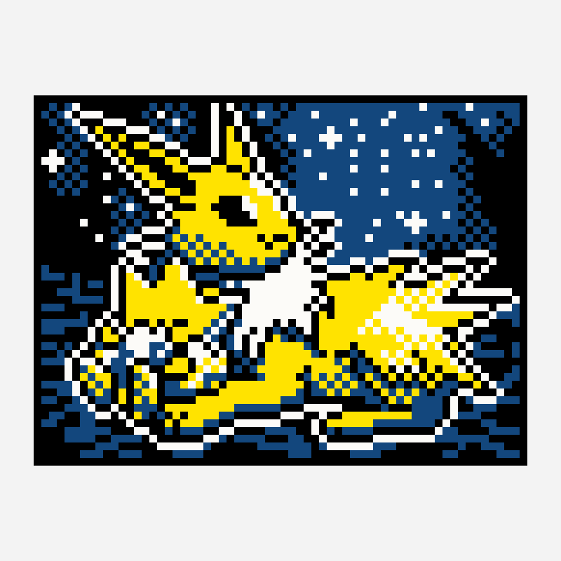 Light Jolteon Ver 2 cross stitch pattern, 64×48 grid