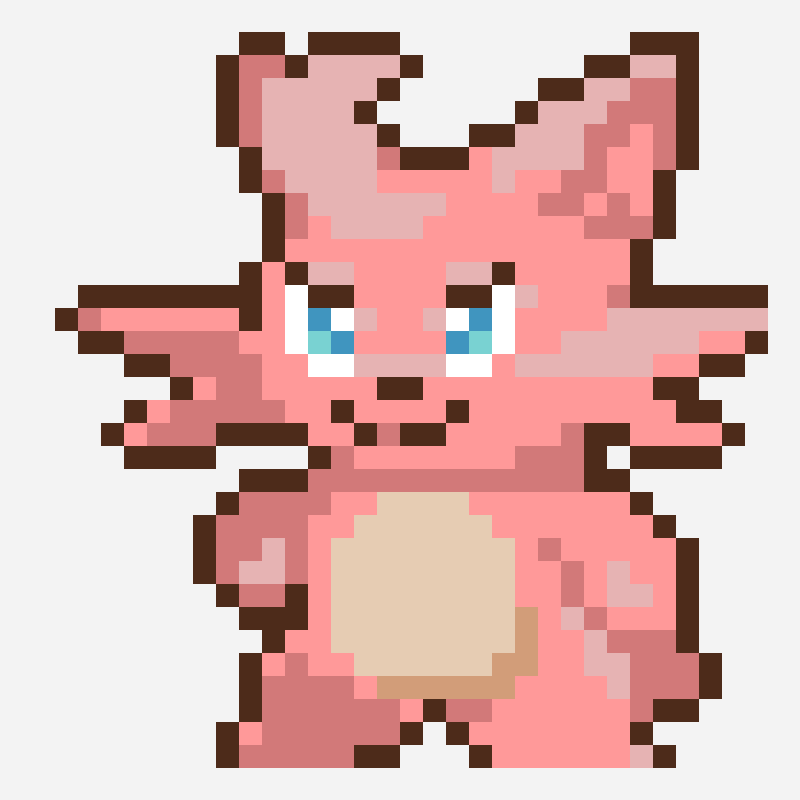 Cativa Palworld Pixel Sprite pixel art pattern, 32×32 grid