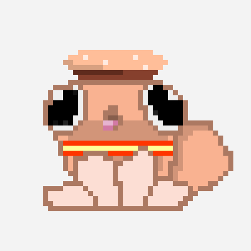 Pebble the Burger pixel art pattern
