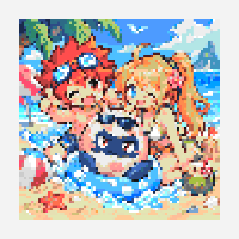 드빌 pixel art pattern, 84×84 grid
