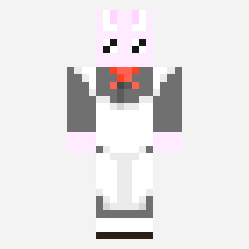토끼메이드(지츄님) minecraft skin pattern, 64×64 grid
