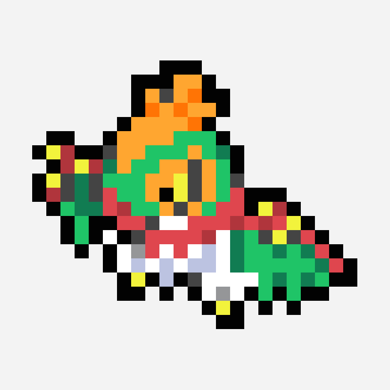Pokemon Hawlucha perler bead pattern, 25×31 grid