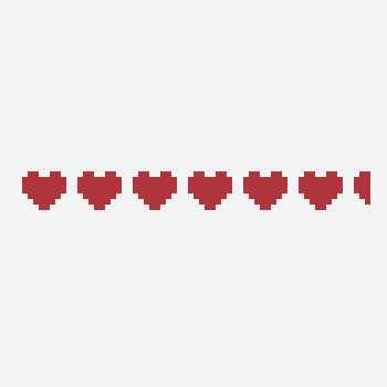 heart 像素画图案，64×9 格