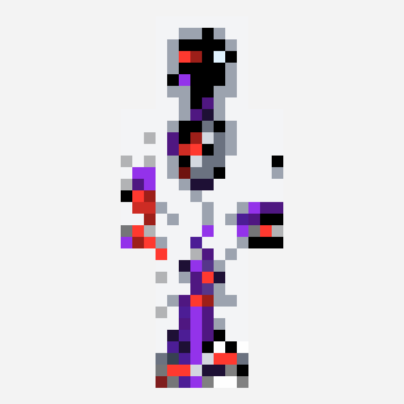 Entity 303 collapse minecraft skin pattern, 64×64 grid