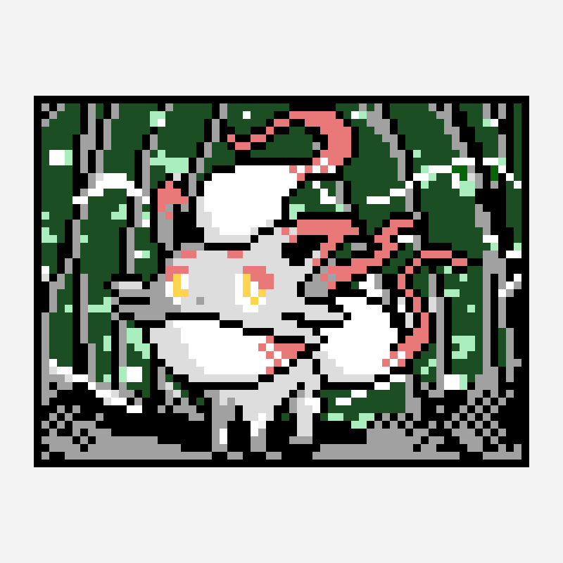 Zorua H cross stitch pattern, 64×48 grid