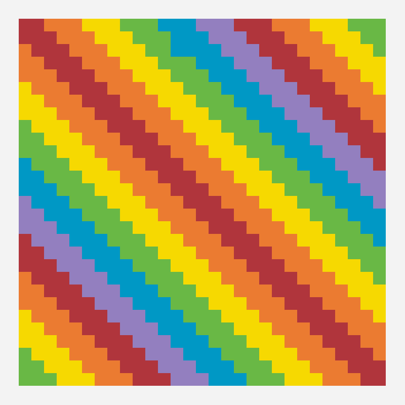rainbow kandi bead pattern, 29×29 grid