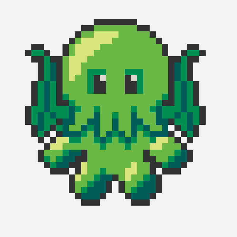 Cthulhu perler bead pattern, 32×34 grid