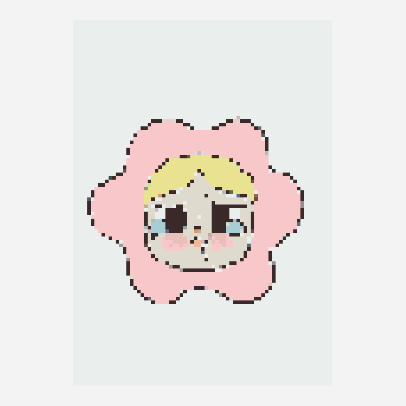 Crybaby Flower perler bead pattern, 73×103 grid