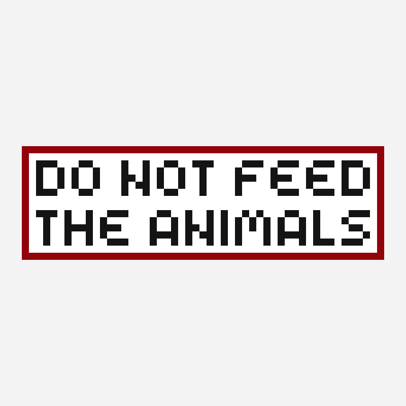 Do not feed the animals perler bead pattern, 51×17 grid