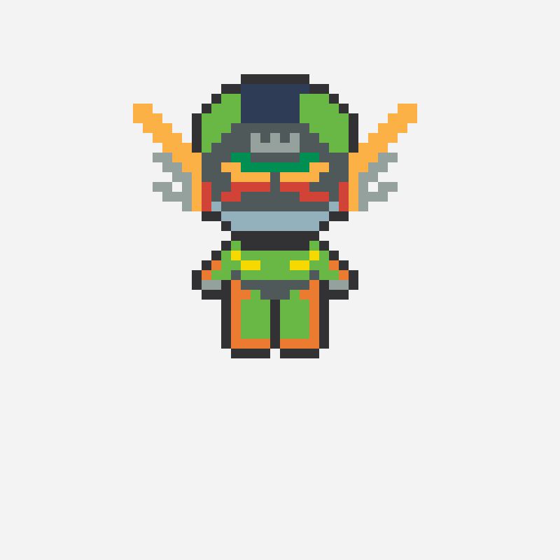 Own character sprite perler bead pattern, 50×50 grid