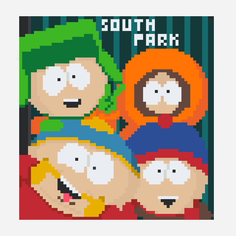South Park perler bead pattern, 69×73 grid