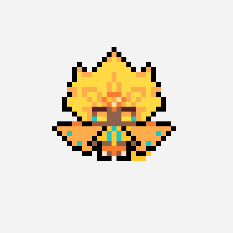 Golden Cheese Cookie perler bead pattern, 42×42 grid