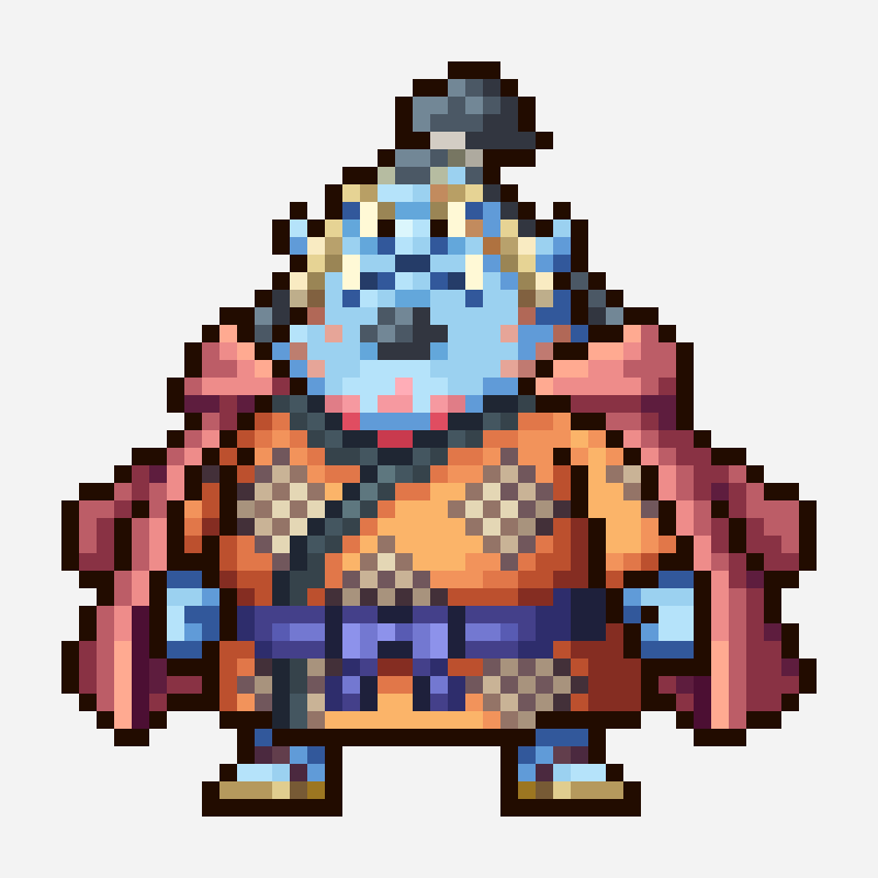 甚平-两年后 pixel art pattern, 45×45 grid
