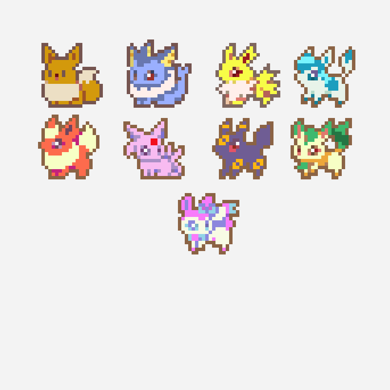 Pokemons nº 2 perler bead pattern, 100×97 grid