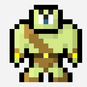 Cyclops pixel art pattern, 16×16 grid