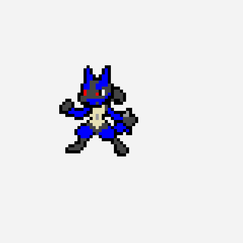 lucario pixel art pattern, 71×71 grid