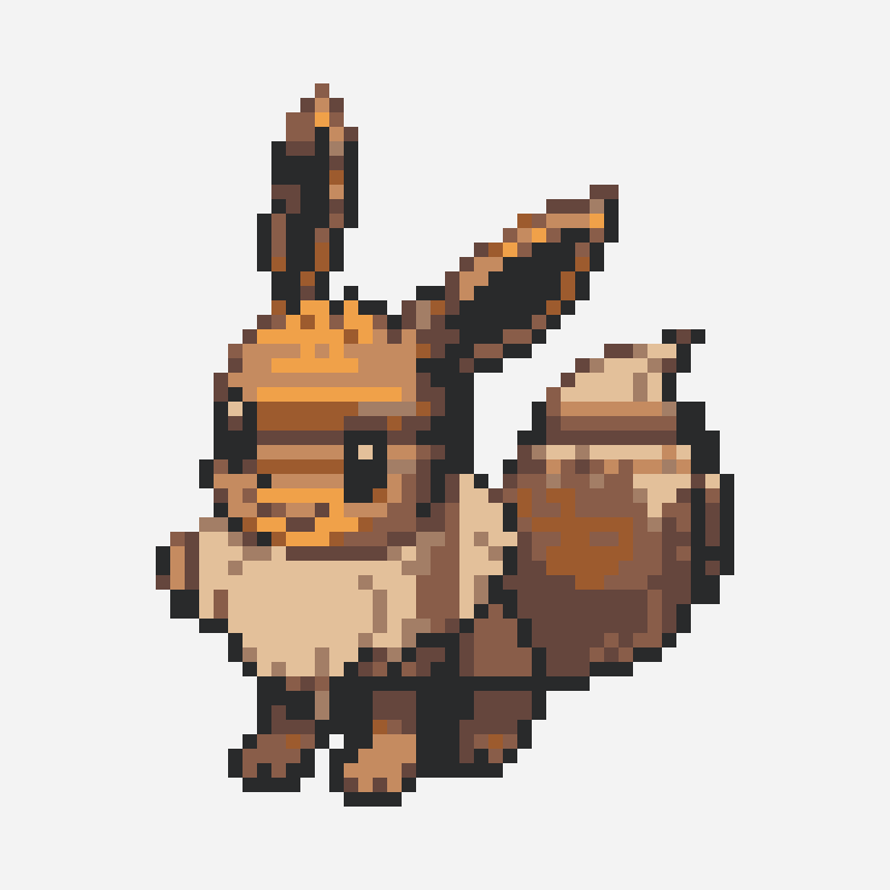 eevee perler bead pattern, 52×56 grid