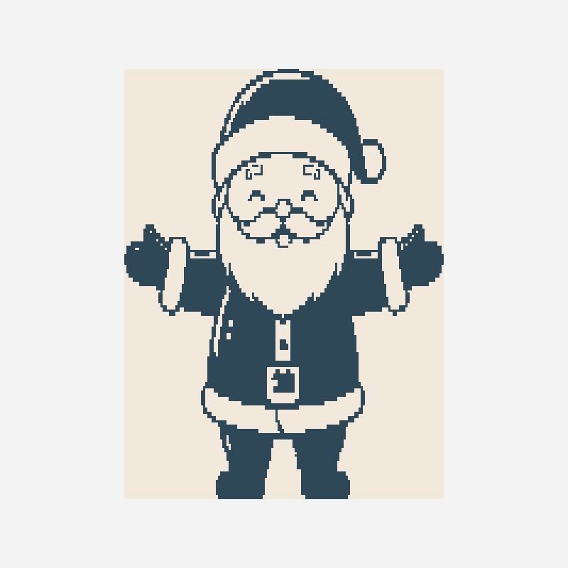 Santa mosaic crochet pattern, 150×202 grid