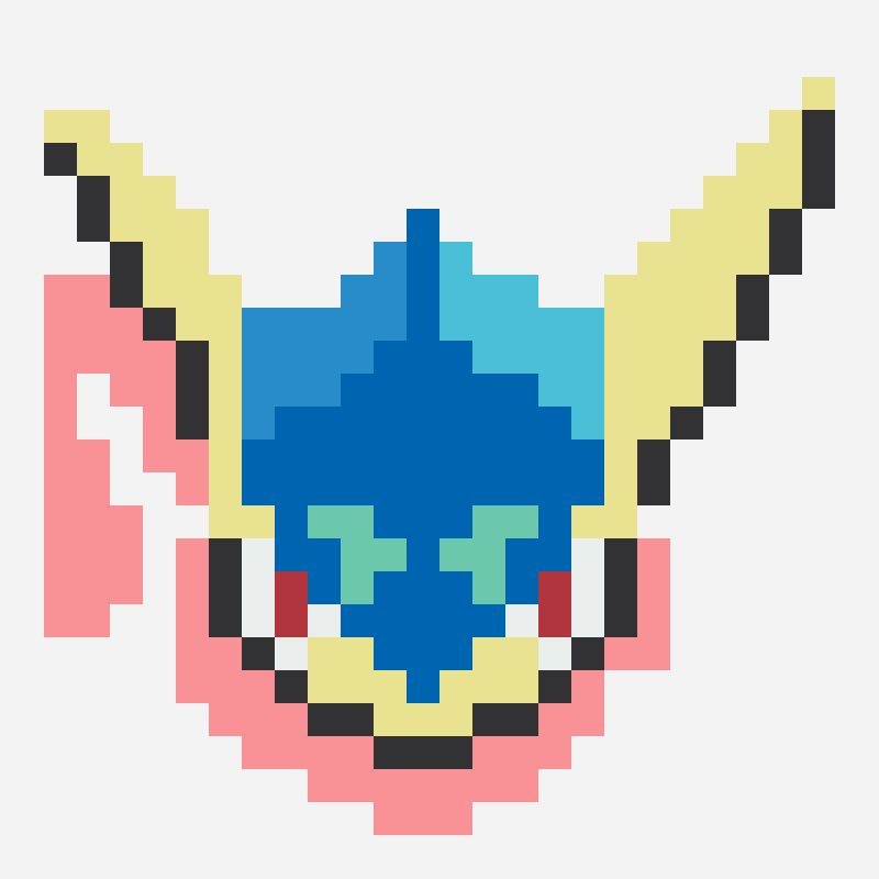 greninja perler bead pattern, 24×24 grid