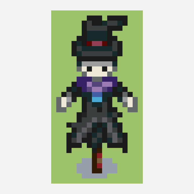 stardew valley rarecrow #1 bead loom pattern, 18×34 grid