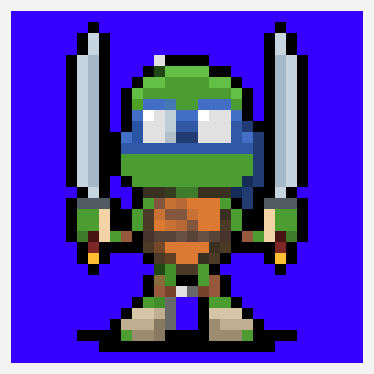 TMNT pixel art pattern, 32×32 grid