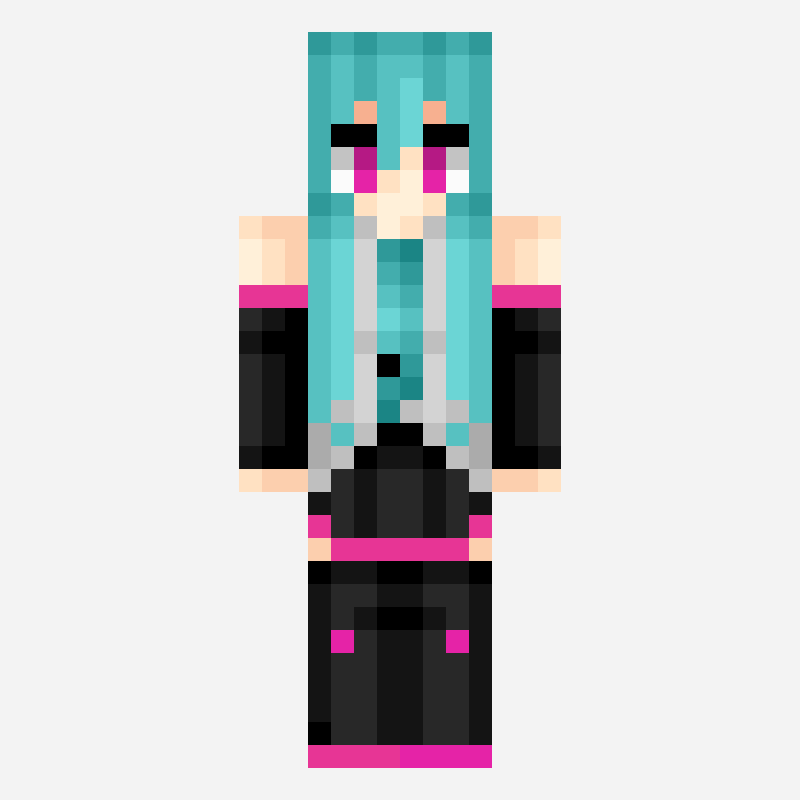 みく minecraft skin pattern, 64×64 grid
