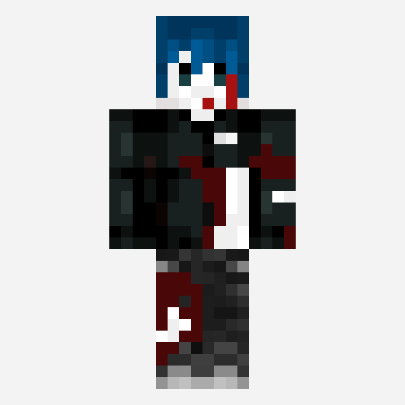 Blue minecraft skin pattern, 64×64 grid