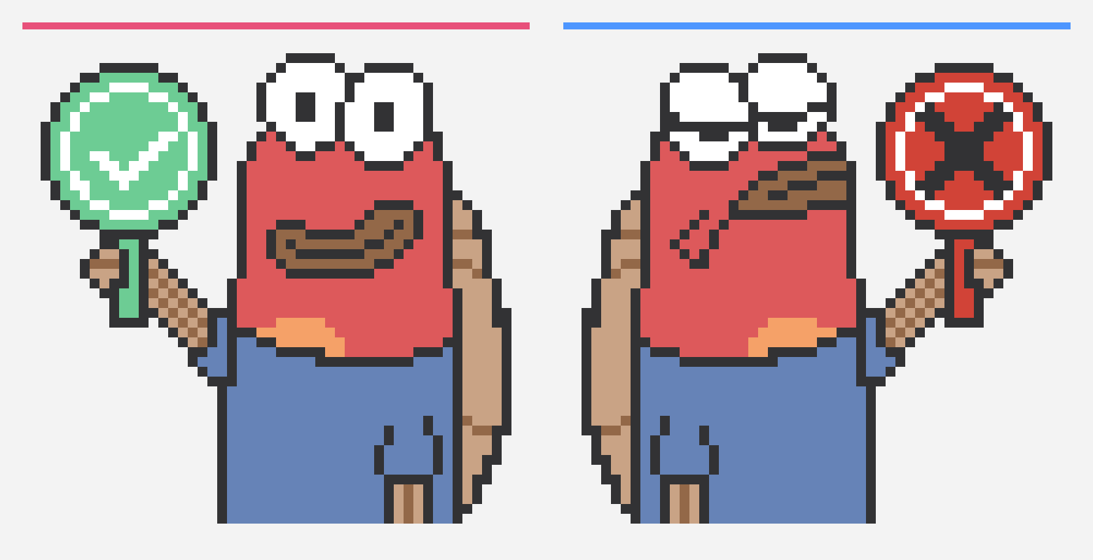Patrick Star Right vs Wrong Meme Perler Bead Pattern