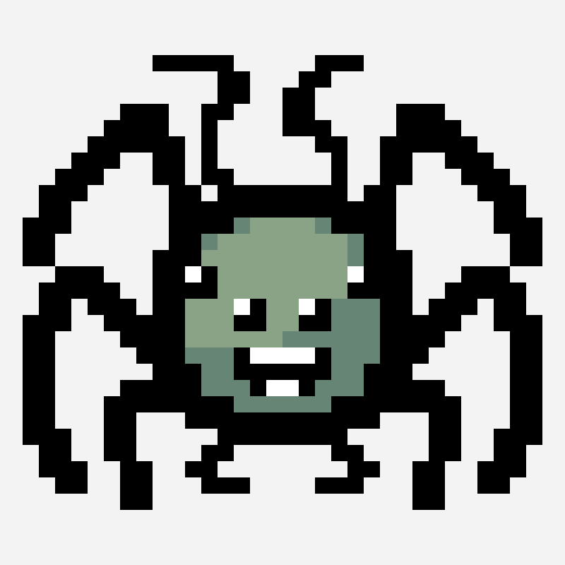 Mutant Spider - The binding of Isaac perler bead pattern, 32×32 grid