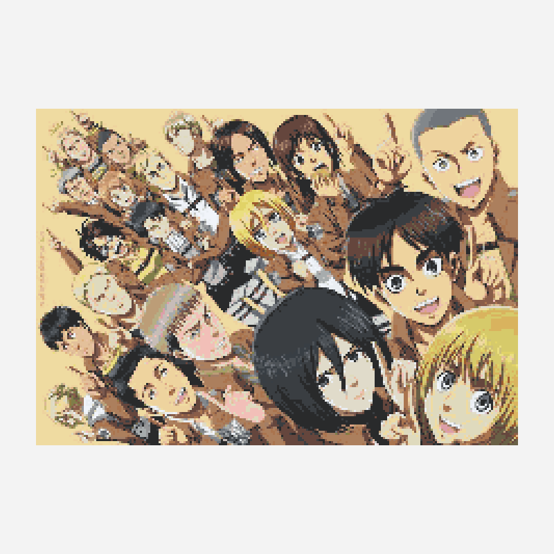 Attack on titan perler bead pattern, 232×162 grid