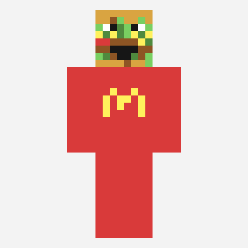 Macdonald minecraft skin pattern, 64×64 grid