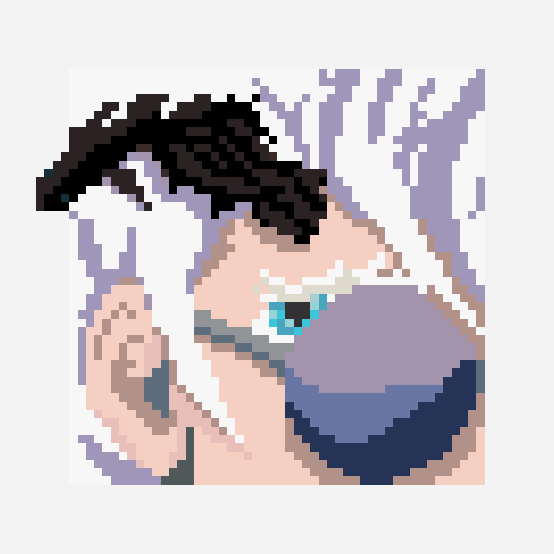 ⤻°˳⁺◌ Satoru Gojo - Jujutsu Kaisen patrón de hama bead, cuadrícula 60×56