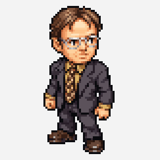 Dwight Schrute Sprite pixel art pattern, 36×75 grid