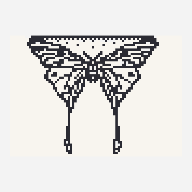 Moth curtain filet crochet pattern, 80×56 grid
