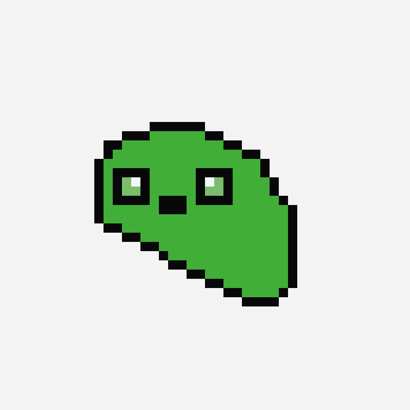 Majic green jelly bean minecraft block art pattern, 40×40 grid