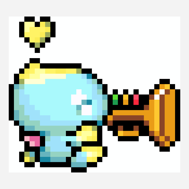 chao with a trumpet perler bead pattern, 33×30 grid
